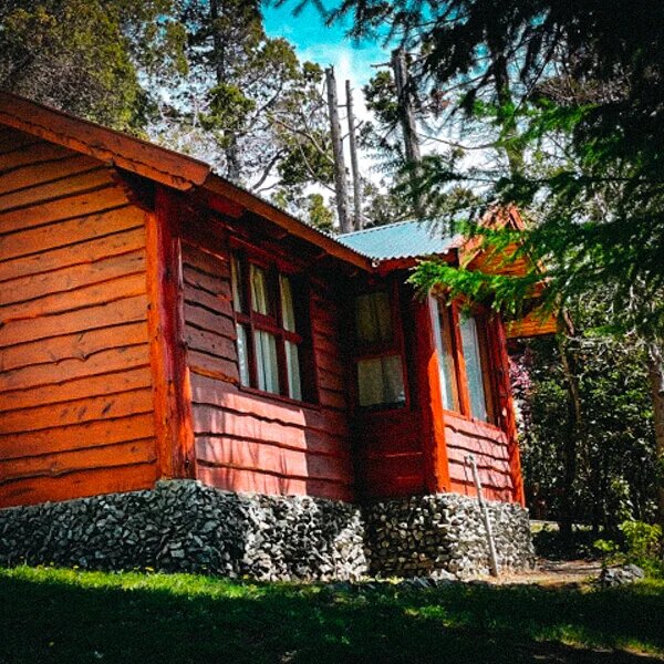 Las cabañas desde el bosque