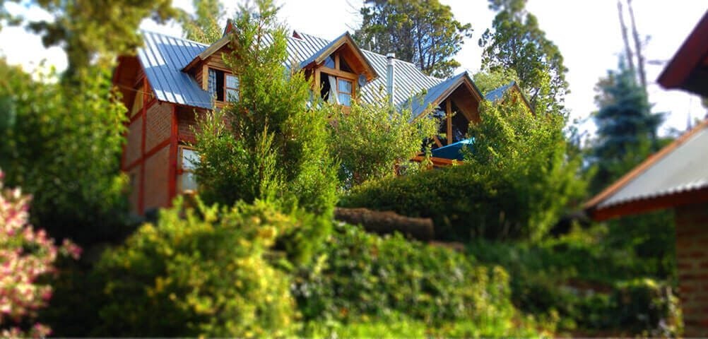Las cabañas y el jardín