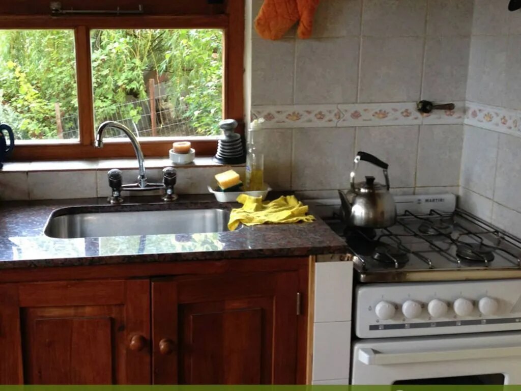 La cocina, con vista al parque
